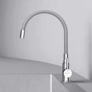 Смеситель для кухни Am.Pm X-Joy S F85B07605 с гибким изливом серый/хром